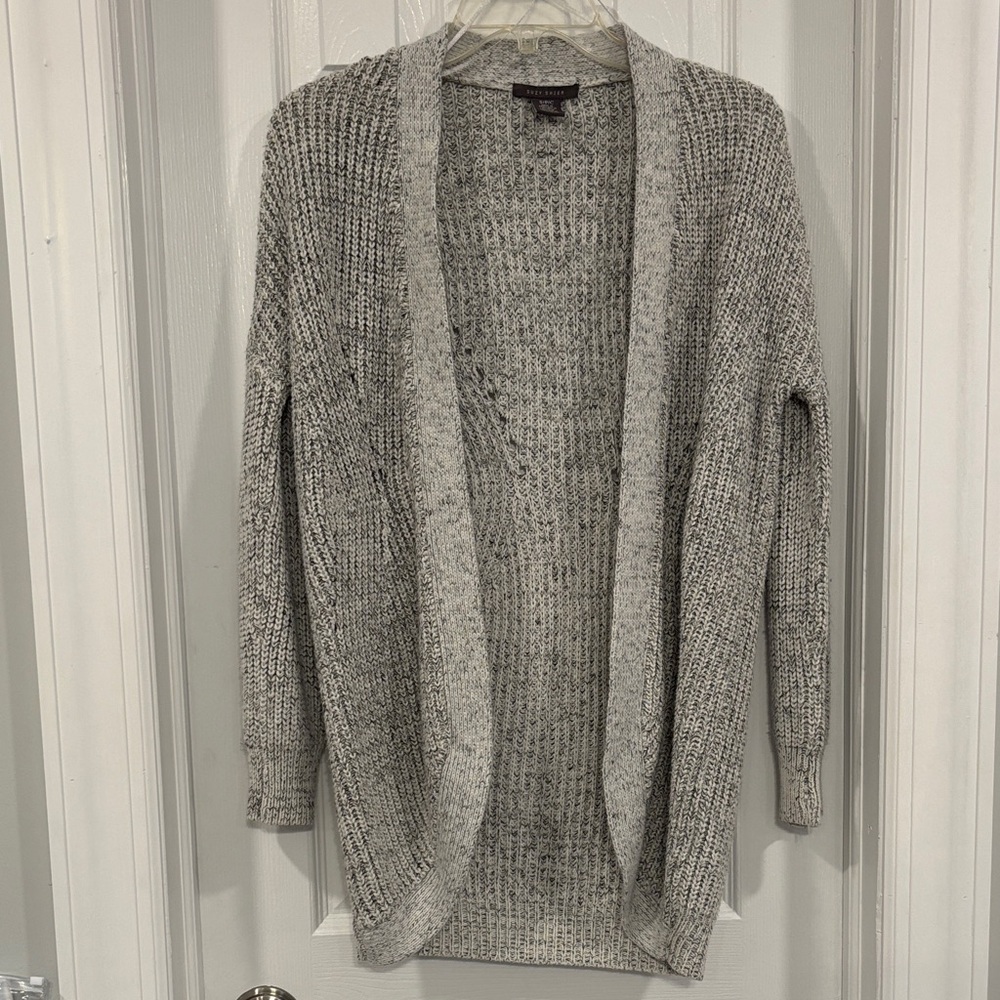 Suzy Shier Heathered Gray Cardigan